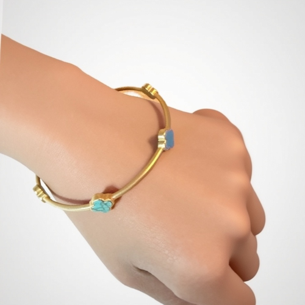 Landau Gold Bracelet with Blue Accents